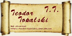 Teodor Topalski vizit kartica